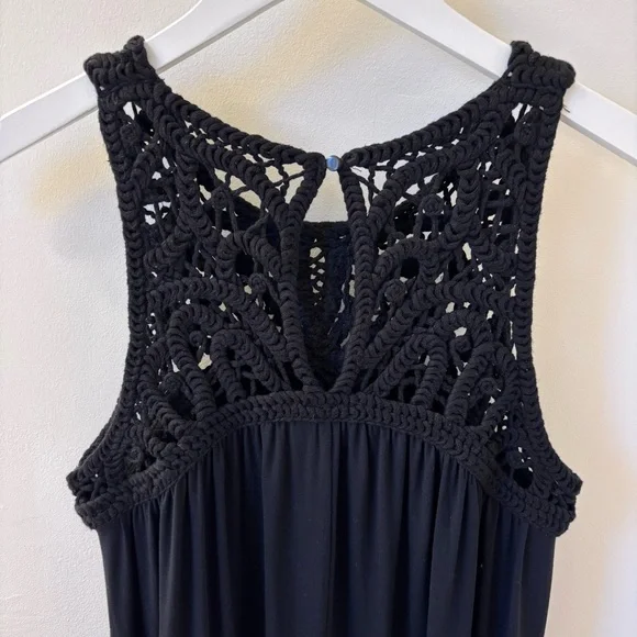 LOFT Black Dress with Knit Crochet Bodice, Sz S. - Picture 4 of 8